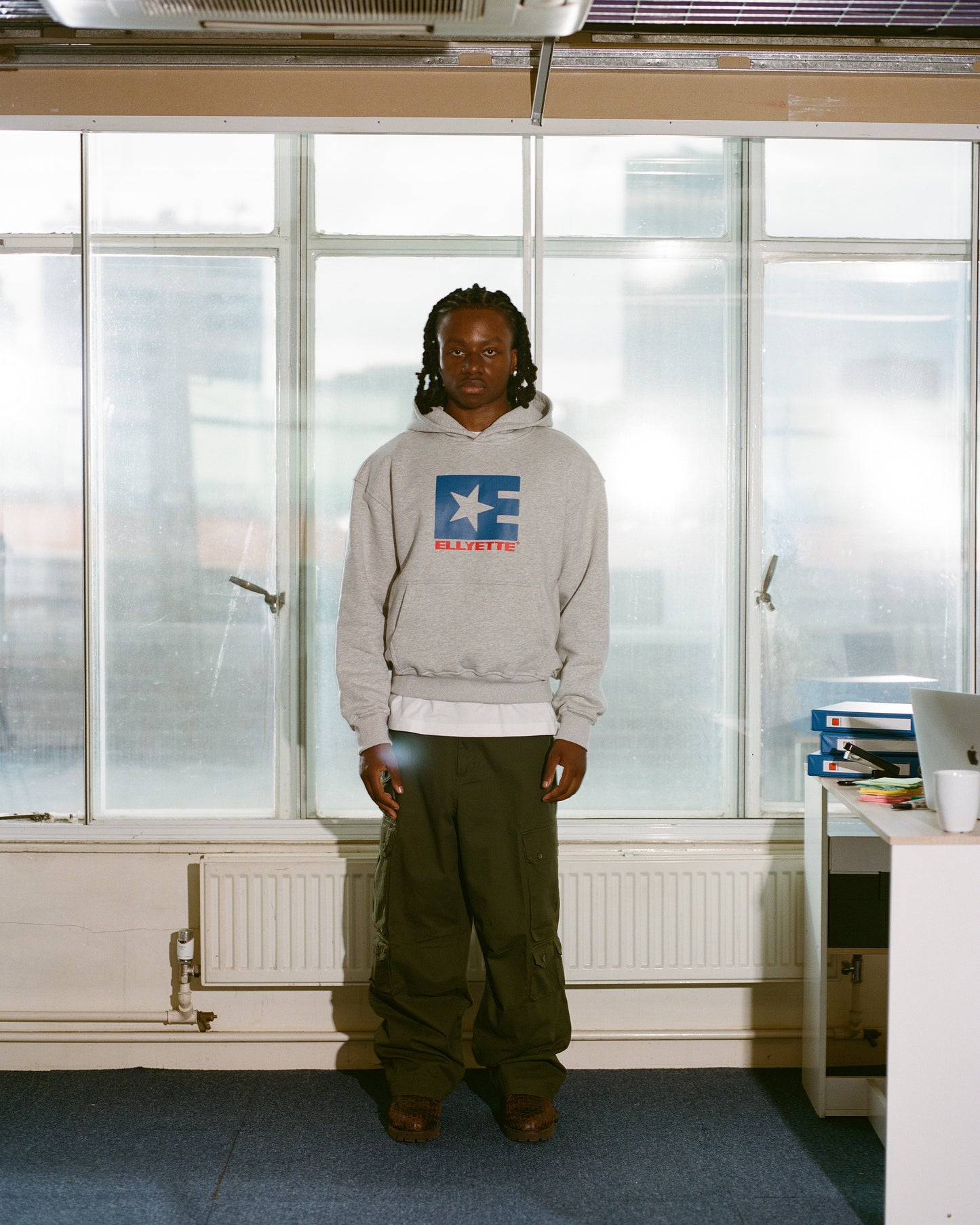 GREY LOGO HOODIE